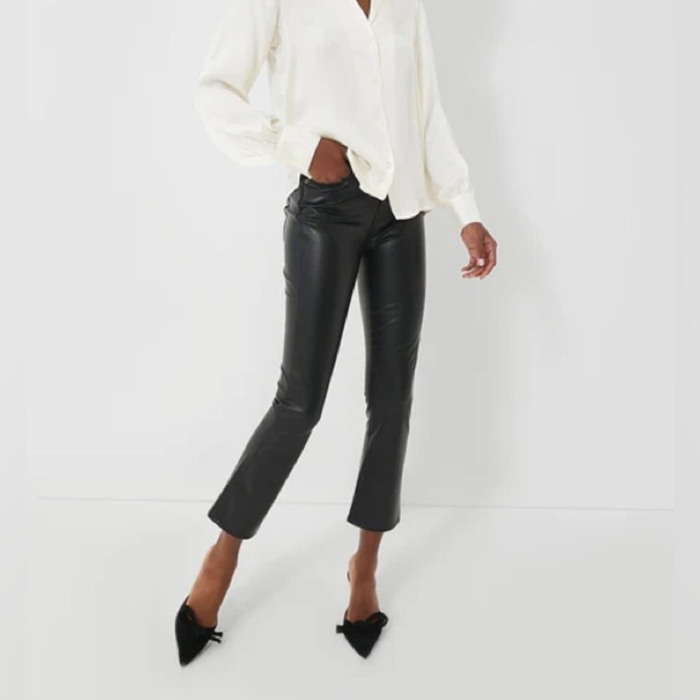 VERONICA BEARD Carly Kick Flare Faux Leather Pants • Sz 30 •Black NWOT Sold Out